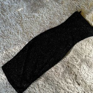 mid length black sparkly diamond dress